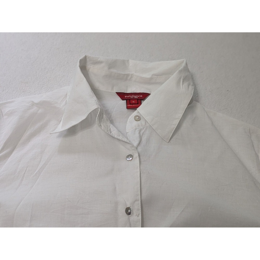 Sundance White Lace Button Up Blouse Top Lace Grandma Core Whimsy Dainty Collar - Picture 3 of 7